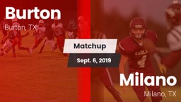 Matchup: Burton vs. Milano  2019