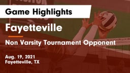 Fayetteville  vs Non Varsity Tournament Opponent Game Highlights - Aug. 19, 2021