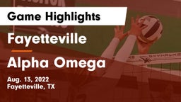 Fayetteville  vs Alpha Omega Game Highlights - Aug. 13, 2022