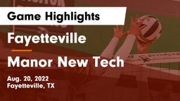 Fayetteville  vs Manor New Tech Game Highlights - Aug. 20, 2022