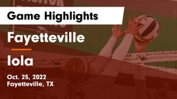 Fayetteville  vs Iola  Game Highlights - Oct. 25, 2022