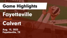 Fayetteville  vs Calvert Game Highlights - Aug. 15, 2023