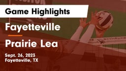 Fayetteville  vs Prairie Lea Game Highlights - Sept. 26, 2023