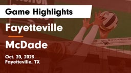 Fayetteville  vs McDade Game Highlights - Oct. 20, 2023