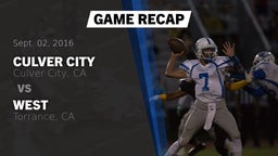 Recap: Culver City  vs. West  2016