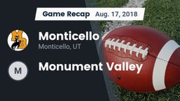Recap: Monticello  vs. Monument Valley 2018