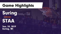 Suring  vs STAA Game Highlights - Jan. 24, 2019