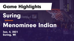 Suring  vs Menominee Indian Game Highlights - Jan. 4, 2021