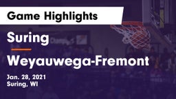 Suring  vs Weyauwega-Fremont  Game Highlights - Jan. 28, 2021