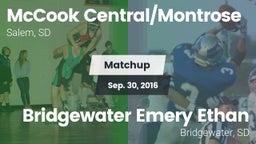 Matchup: McCook Central/Montr vs. Bridgewater Emery Ethan 2016