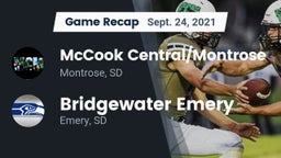 Recap: McCook Central/Montrose  vs. Bridgewater Emery 2021