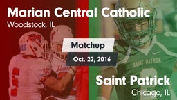 Matchup: Marian Central Catho vs. Saint Patrick  2016