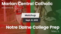 Matchup: Marian Central Catho vs. Notre Dame College Prep 2018