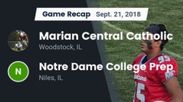 Recap: Marian Central Catholic  vs. Notre Dame College Prep 2018