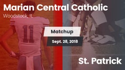 Matchup: Marian Central Catho vs. St. Patrick  2018