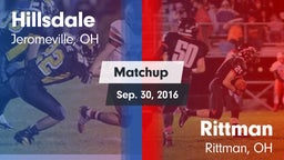 Matchup: Hillsdale vs. Rittman  2016