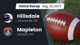 Recap: Hillsdale  vs. Mapleton  2017