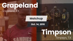 Matchup: Grapeland vs. Timpson  2016