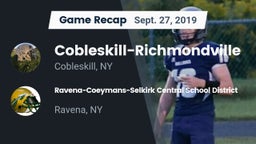 Recap: Cobleskill-Richmondville  vs. Ravena-Coeymans-Selkirk Central School District 2019
