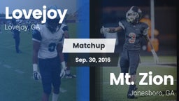 Matchup: Lovejoy vs. Mt. Zion  2016