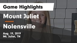 Mount Juliet  vs Nolensville  Game Highlights - Aug. 19, 2019