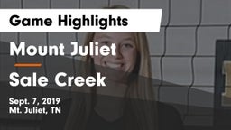 Mount Juliet  vs Sale Creek  Game Highlights - Sept. 7, 2019