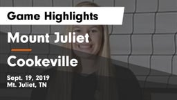 Mount Juliet  vs Cookeville  Game Highlights - Sept. 19, 2019