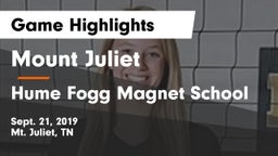 Mount Juliet  vs Hume Fogg Magnet School Game Highlights - Sept. 21, 2019