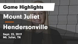 Mount Juliet  vs Hendersonville  Game Highlights - Sept. 23, 2019