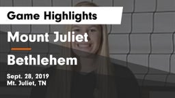 Mount Juliet  vs Bethlehem  Game Highlights - Sept. 28, 2019