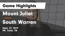 Mount Juliet  vs South Warren  Game Highlights - Sept. 27, 2019