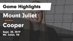 Mount Juliet  vs Cooper  Game Highlights - Sept. 28, 2019