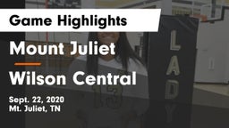 Mount Juliet  vs Wilson Central  Game Highlights - Sept. 22, 2020