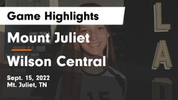 Mount Juliet  vs Wilson Central  Game Highlights - Sept. 15, 2022