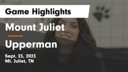 Mount Juliet  vs Upperman  Game Highlights - Sept. 23, 2023