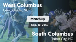 Matchup: West Columbus vs. South Columbus  2016