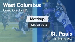 Matchup: West Columbus vs. St. Pauls  2016