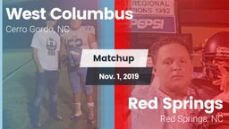 Matchup: West Columbus vs. Red Springs  2019