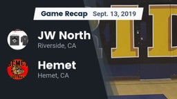 Recap: JW North  vs. Hemet  2019