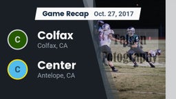 Recap: Colfax  vs. Center  2017