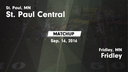 Matchup: St. Paul Central vs. Fridley  2016