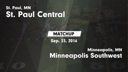 Matchup: St. Paul Central vs. Minneapolis Southwest  2016