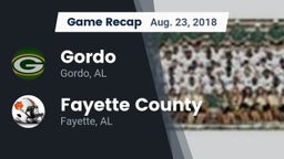 Recap: Gordo  vs. Fayette County  2018