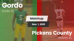 Matchup: Gordo vs. Pickens County  2018