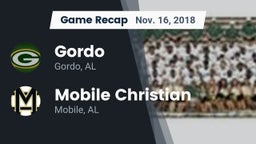 Recap: Gordo  vs. Mobile Christian  2018