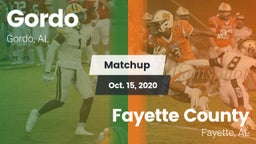 Matchup: Gordo vs. Fayette County  2020