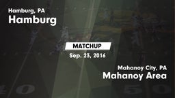Matchup: Hamburg vs. Mahanoy Area  2016