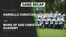 Recap: Harrells Christian Academy  vs. Word of God Christian Academy 2016