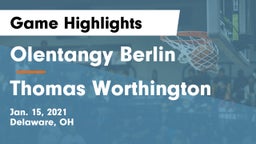 Olentangy Berlin  vs Thomas Worthington  Game Highlights - Jan. 15, 2021