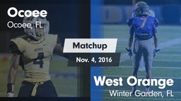 Matchup: Ocoee vs. West Orange  2016